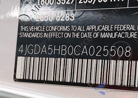 2012 Mercedes-Benz Ml 350 4Matic из США, поврежденный, VIN 4JGDA5HB0CA025508